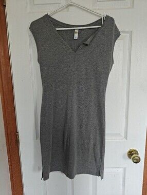 Lole Gray Sleeveless V-Neck Straight Tunic Dress, X-small